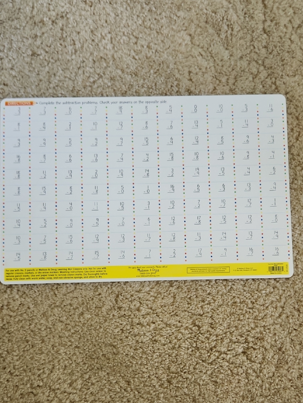 Set Of 4 Melissa And Doug Learning Mats - Picture 5 of 11